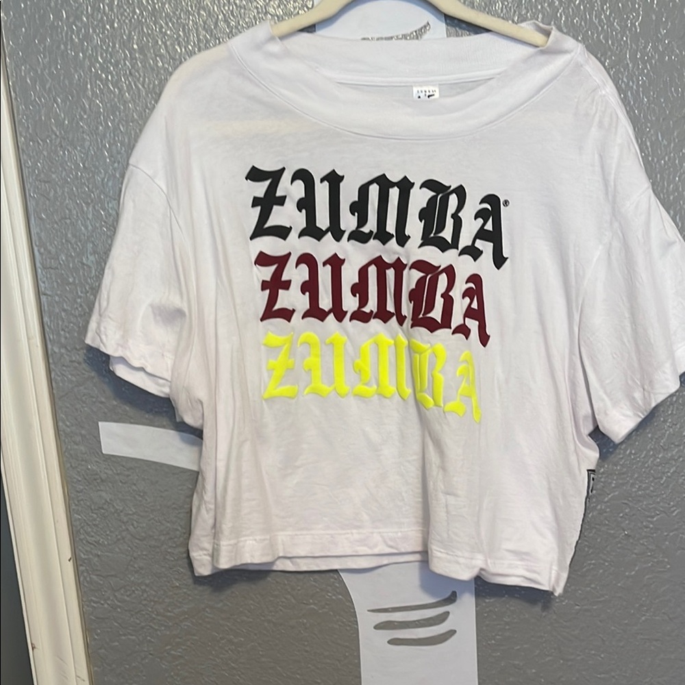 Zumba Fitness Gray Boxy Crop T-Shirt